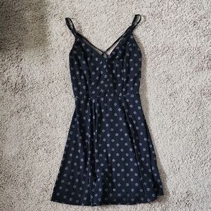 Nine Britton Black Mini Dress with White Pattern